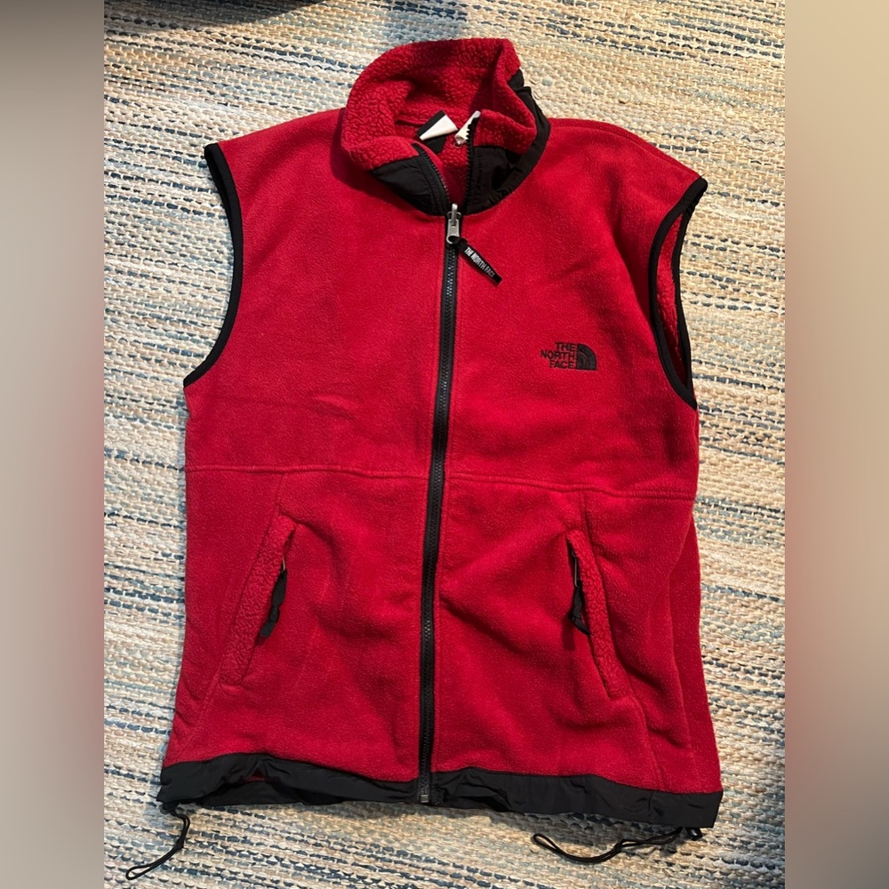 Red north face vest